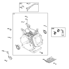 Cylinder Group Diagram and Parts List for 25V332-0006-F1 200000 - 399999 Briggs and Stratton Engine